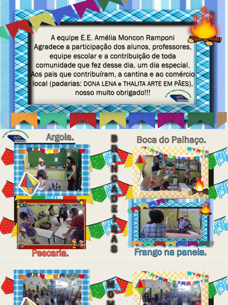 Agradecimento da E.E. Amélia Moncon Ramponi | PDF