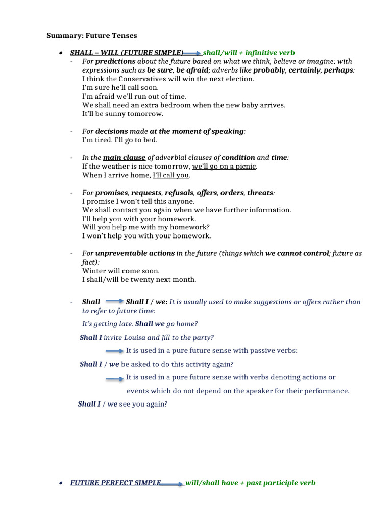 Understanding Future Tenses in English | PDF | Languages | Foreign ...