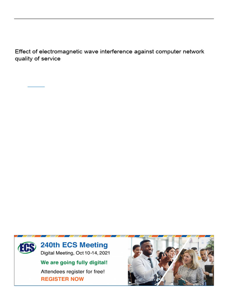 Electromagnetic Interference on Network QoS | PDF | Computer Network ...