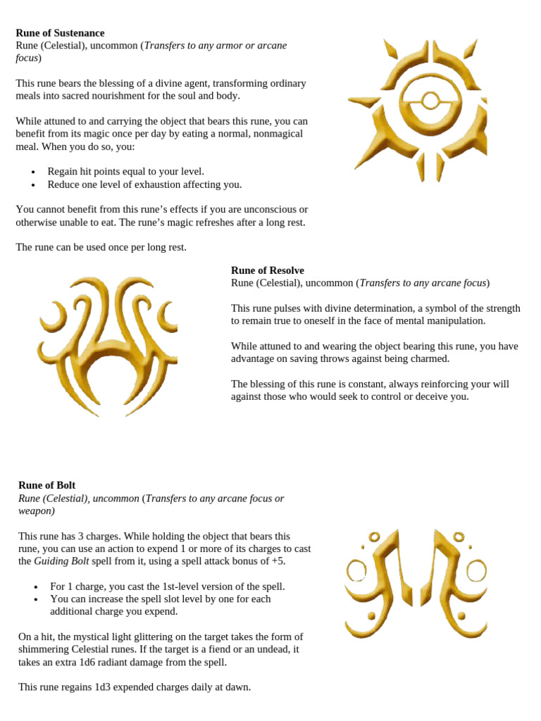 Celestial Runes for D&D 5E | PDF
