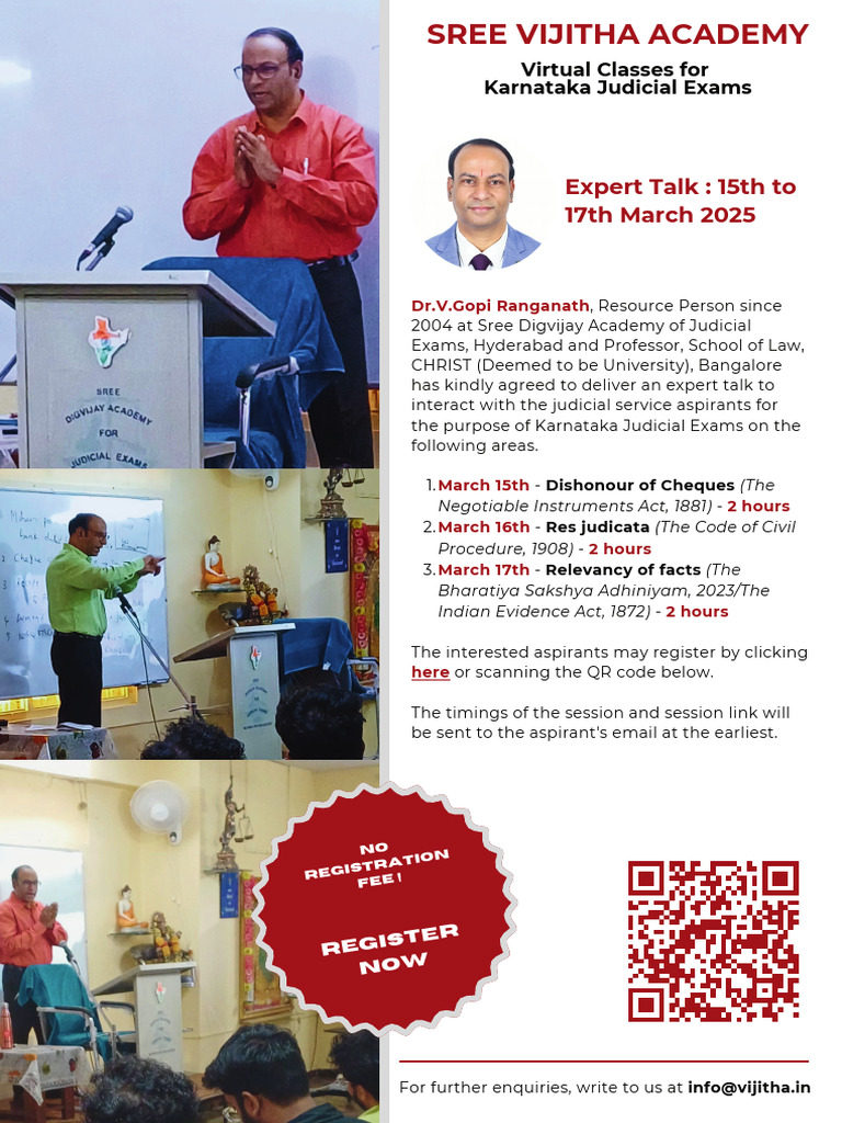 Sree Vijitha Academy - Expert Talk 15th To 17th March 2025 | PDF