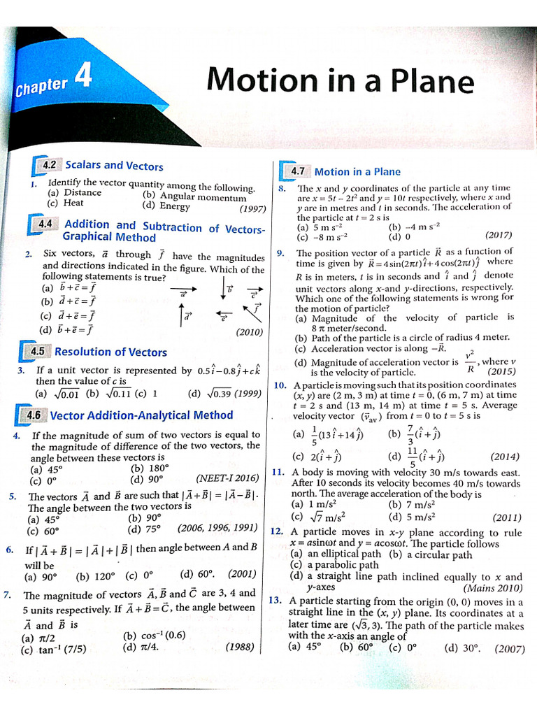 Motion in A Plane | PDF