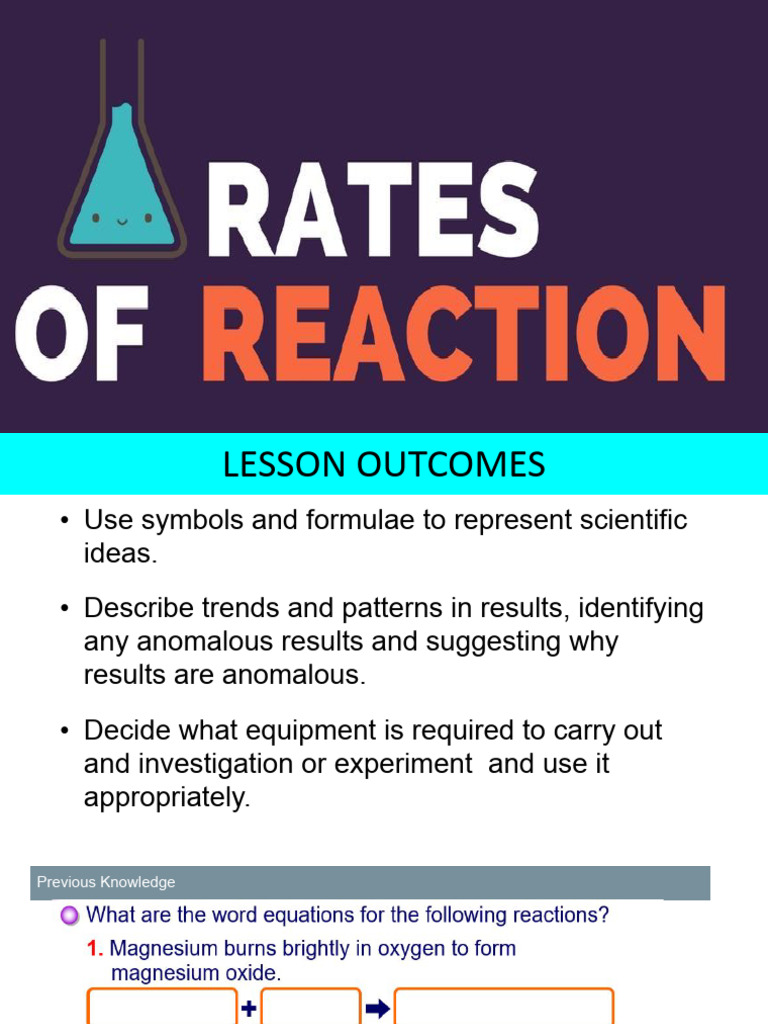 Factors Influencing Reaction Rates | PDF | Reaction Rate | Chemical ...