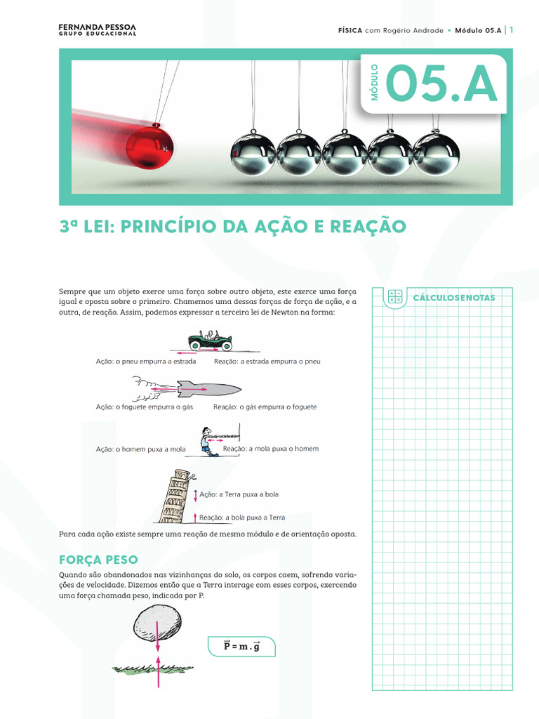 Cálculos de Forças na Física Newtoniana | PDF | Força | Leis do ...