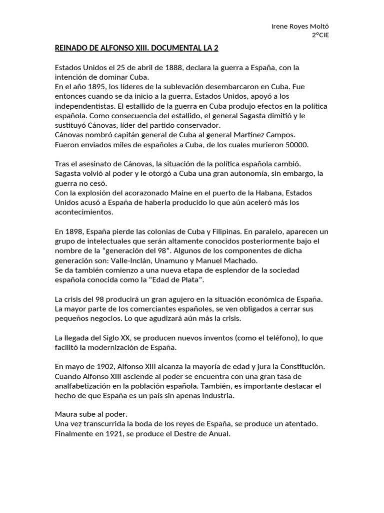 Reinado De Alfonso Xiii Pdf