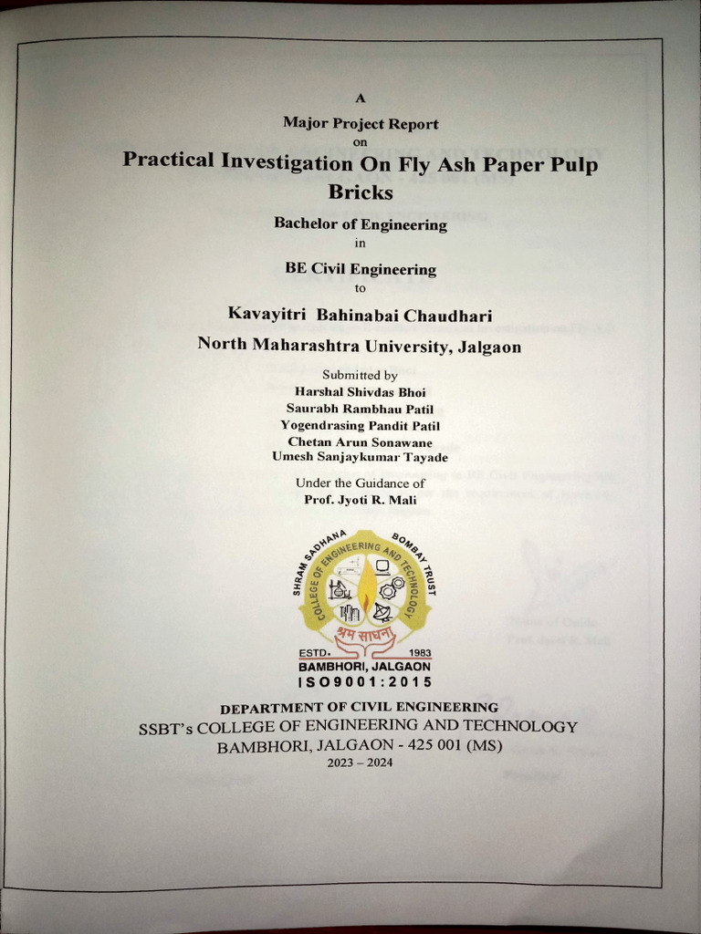 Fly Ash Paper Pulp Bricks Project Report | PDF