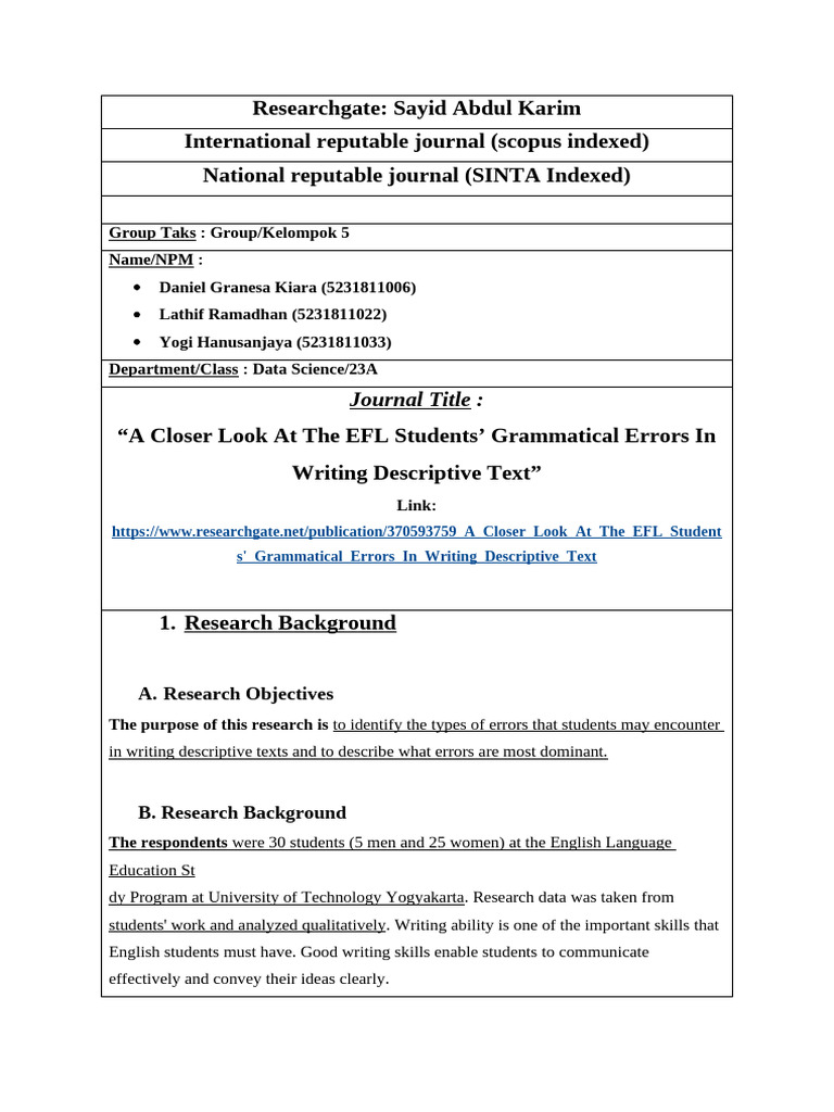 BEAP Tugas Researchgate Kel 5 | PDF | Methodology | Qualitative Research