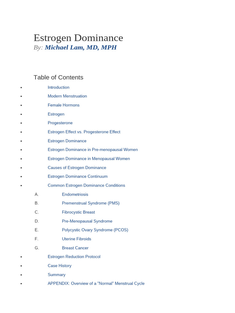 Estrogen Dominance 2 | PDF | Menstrual Cycle | Estrogen
