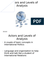 Actors and Levels of Analysis - IR