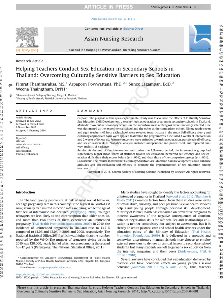Helping Teachers Conduct Sex Education in Secondary Schools | PDF ...