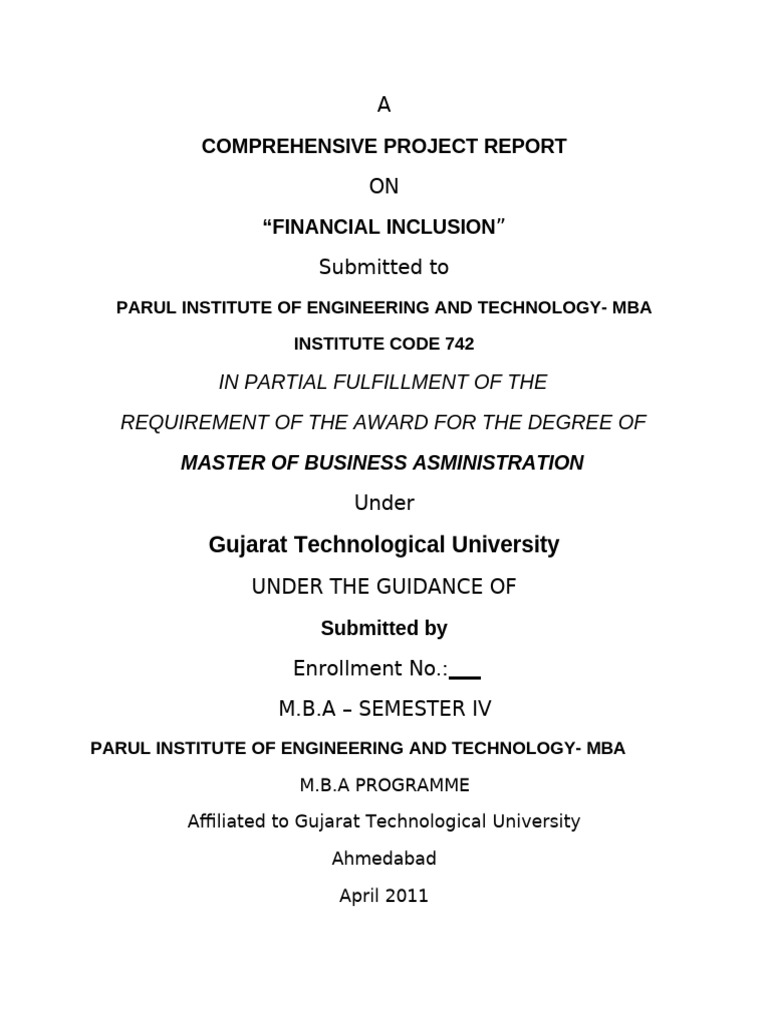 Financial Inclusion Project Report | PDF | Financial Inclusion | Banks