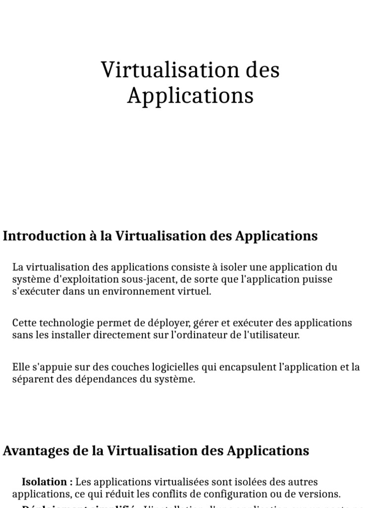 Introduction à la Virtualisation des Applications | PDF ...