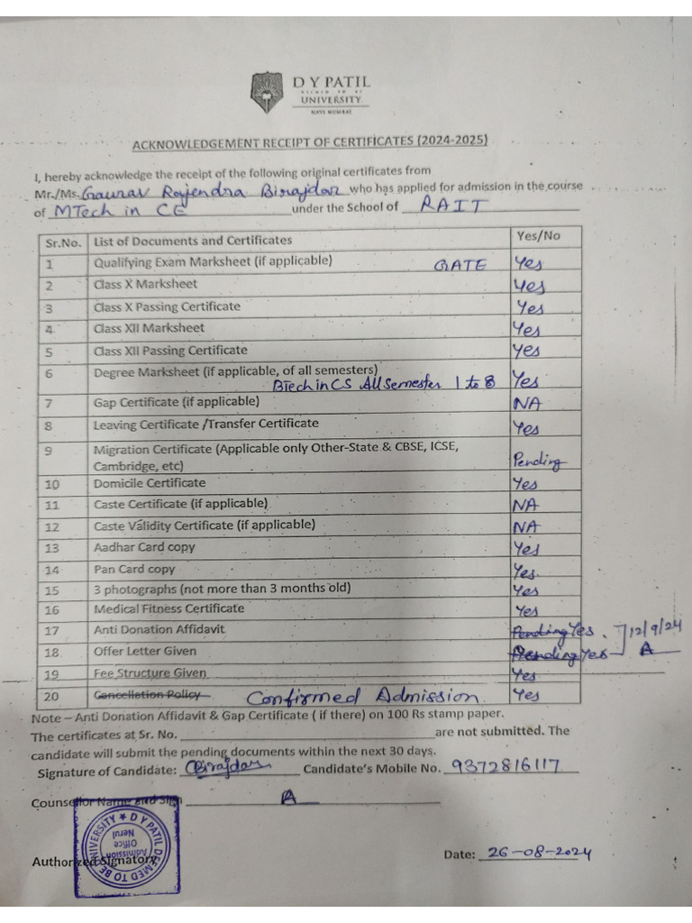 RAIT Admission | PDF