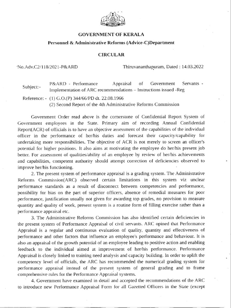 Appraisal Circular ACR - 14032022 | PDF