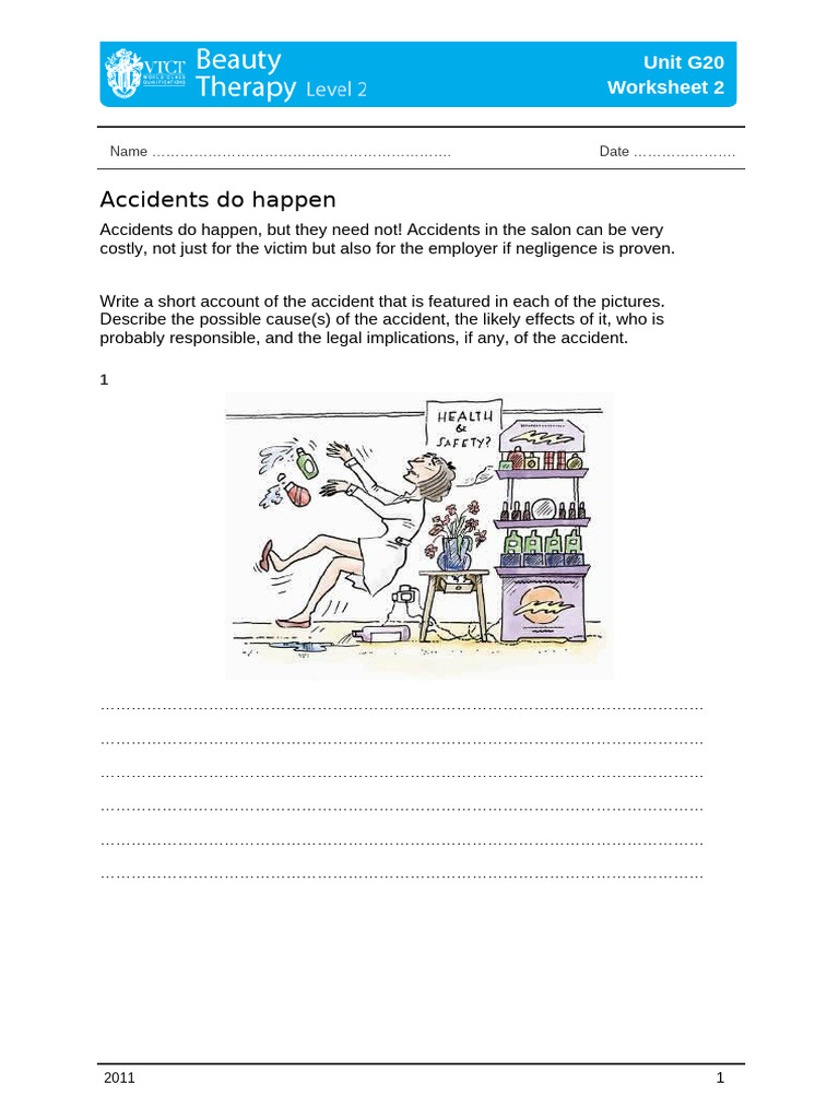 Salon Accident Analysis Worksheet | PDF