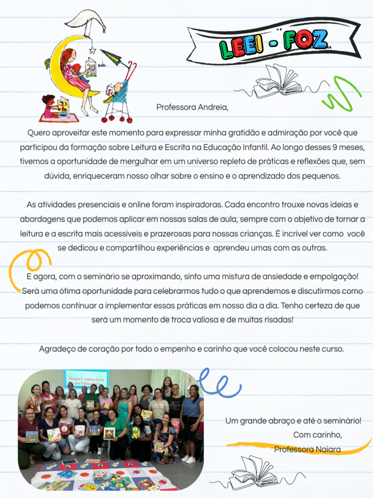 Agradecimento à Professora Andreia | PDF