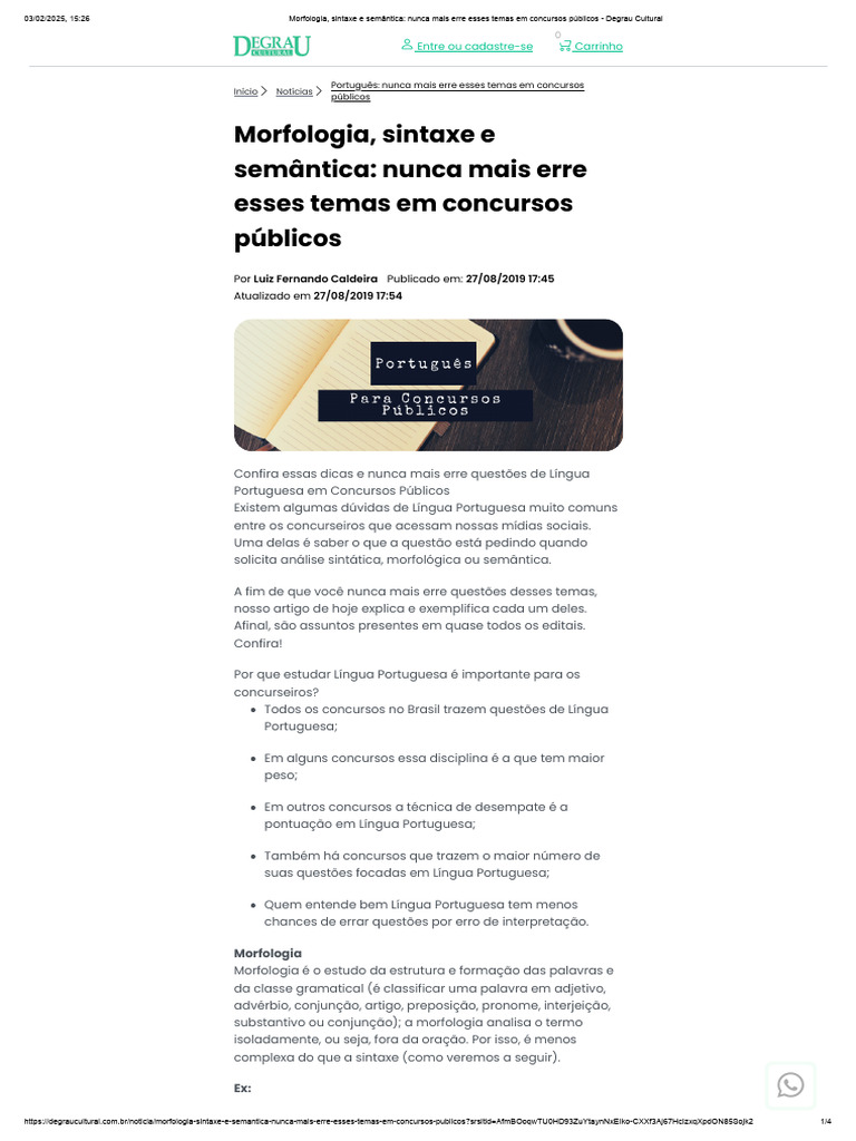 Domine Morfologia e Sintaxe em Concursos | PDF | Linguística | Gramática