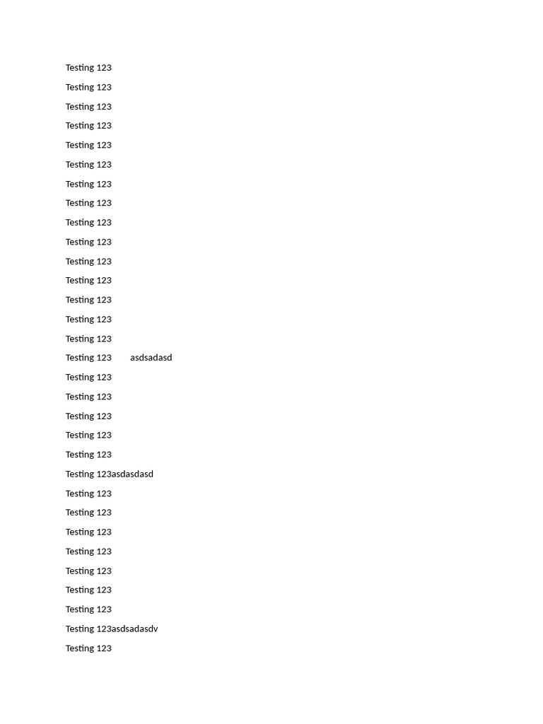 Testing 123 Document Overview | PDF