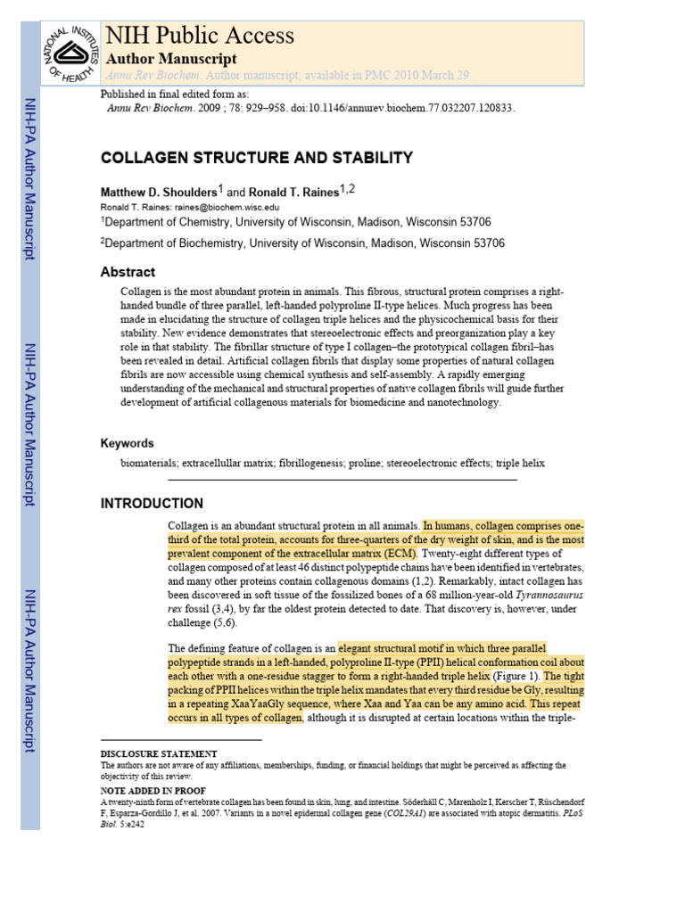 Paper 232 | PDF | Collagen | Alpha Helix