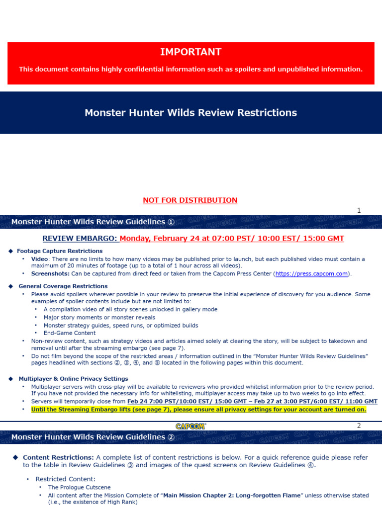 Monster Hunter Wilds Review Guidelines | PDF | Video Games | Gaming