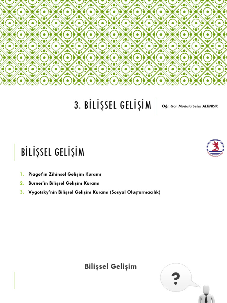 +3. Bölüm - Bilişsel Gelişim | PDF