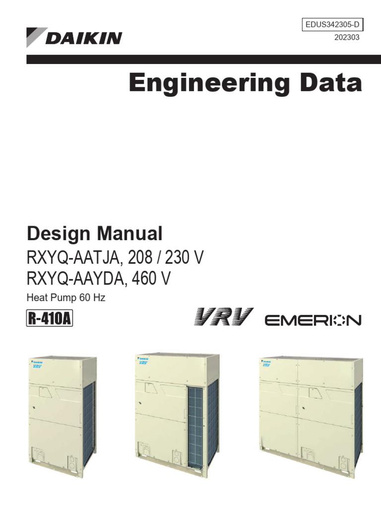 Daikin RXYQ Series Design Manual | PDF | Home Appliance | Mechanical ...