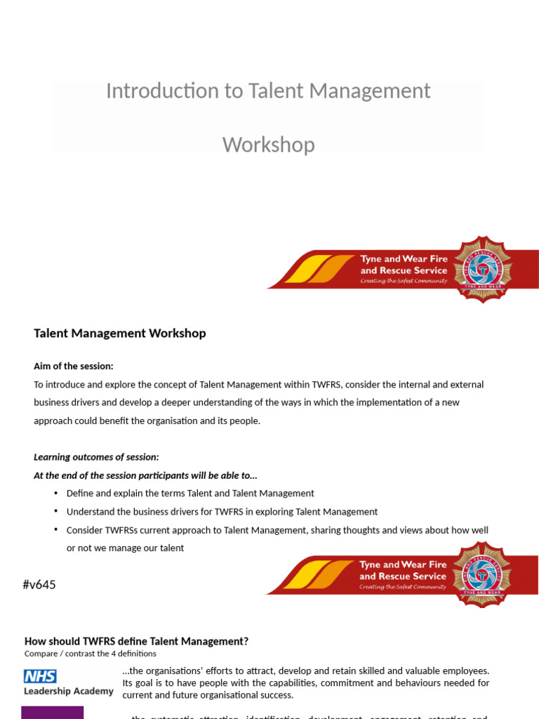 TWFRS Talent Management Workshop Overview | PDF | Talent Management ...