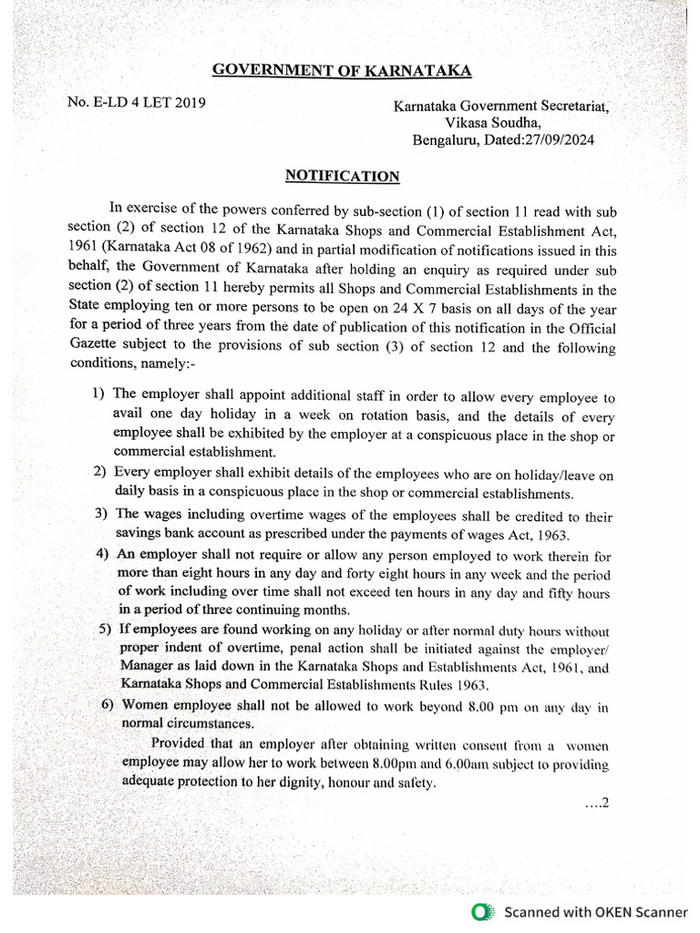 Labour Department September 2024 Notification | PDF