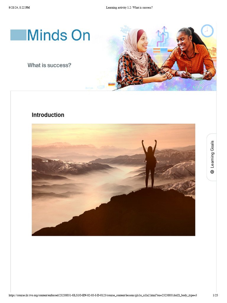 Learning Activity 1.2 - What Is Success | PDF | Learning | Goal