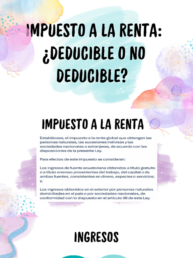 Impuesto a la Renta: Deducciones y Exenciones | PDF | Salario | Impuestos
