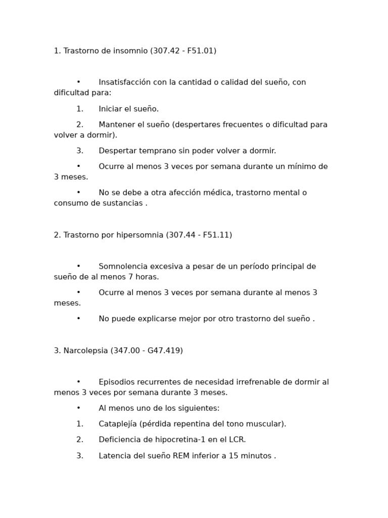 Tipos de Trastornos del Sueño y Síntomas | PDF | Dormir | Medicina del ...