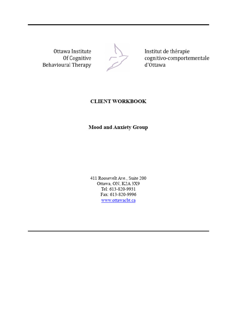 Mood and Anxiety Group Patient Workbook (1 Identifying Thoughts and ...