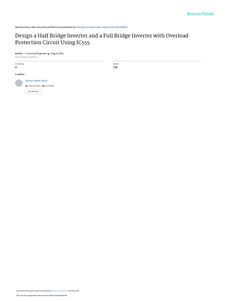 Inverter Design with Overload Protection | PDF | Power Inverter | Power ...