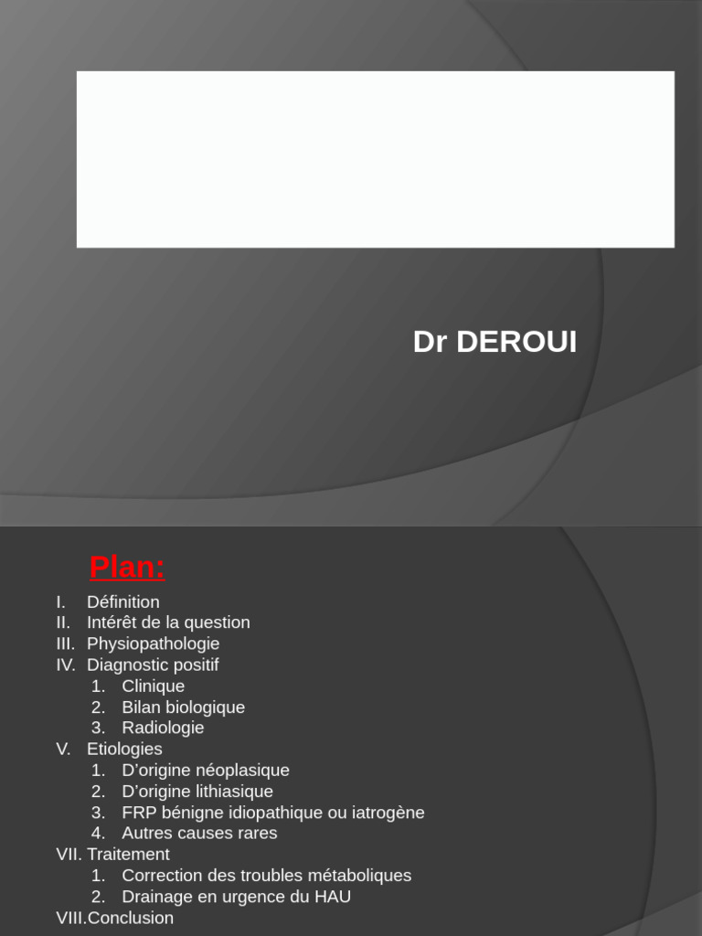 Anurie Obstructive : Diagnostic et Traitement | PDF | Maladies et ...