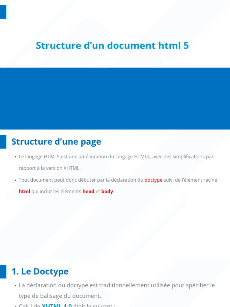 Structure d'un document HTML5 | PDF | Optimisation de moteur de ...