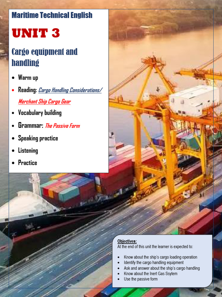 Unit 3 Cargo Handling | PDF | Crane (Machine) | Cargo