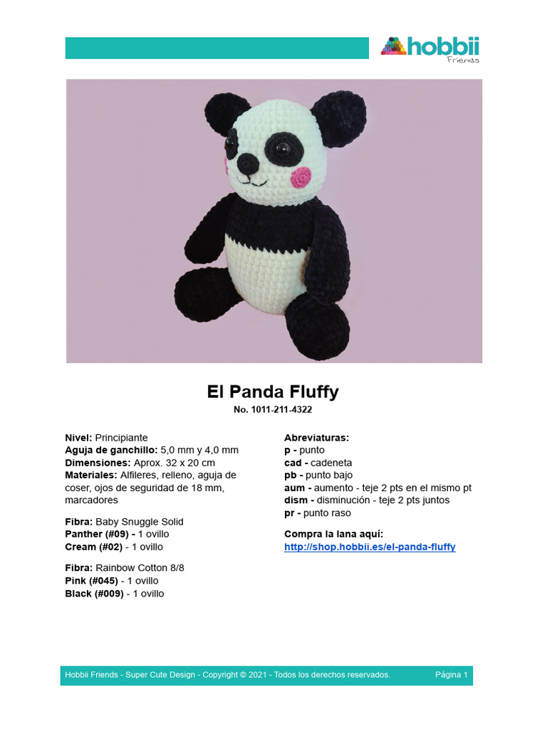 El Panda Fluffy | PDF | Textiles | Tejer