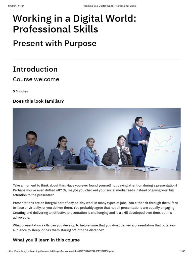 Working in A Digital World - Professional Skills | PDF | Body Language ...