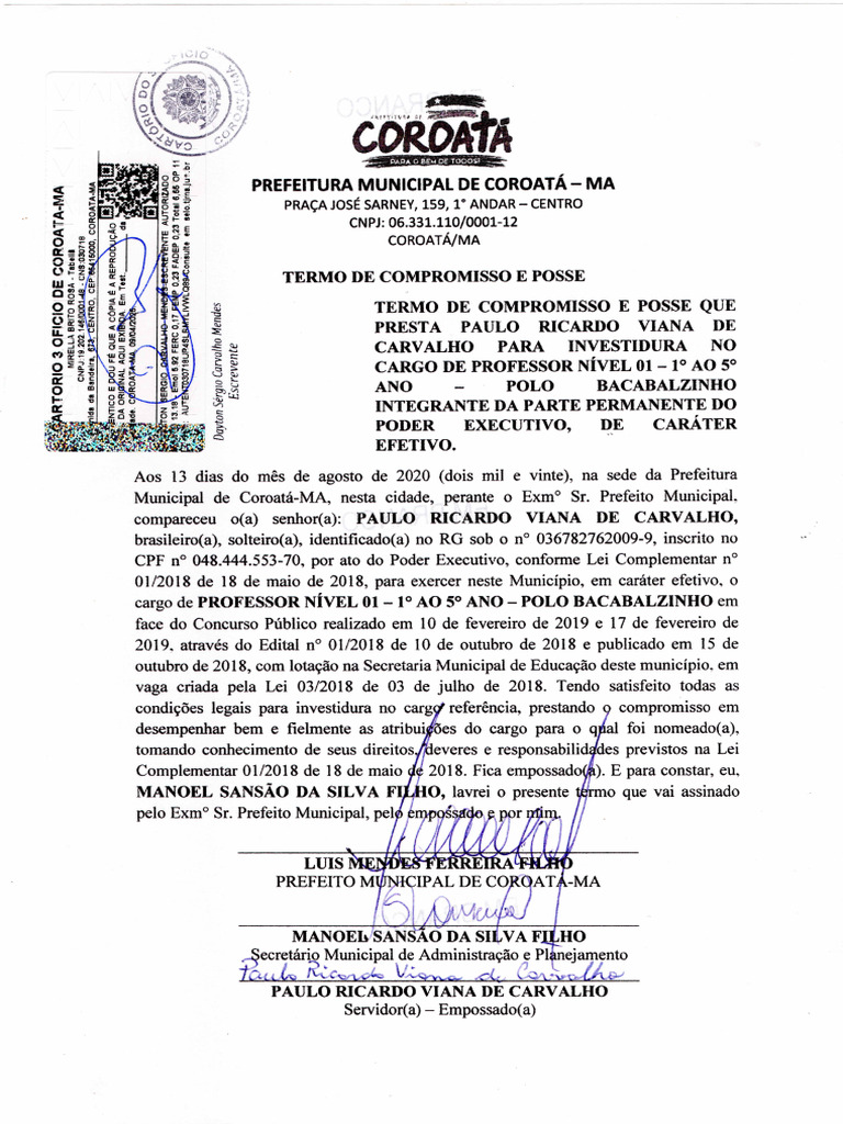 Termo de Posse | PDF
