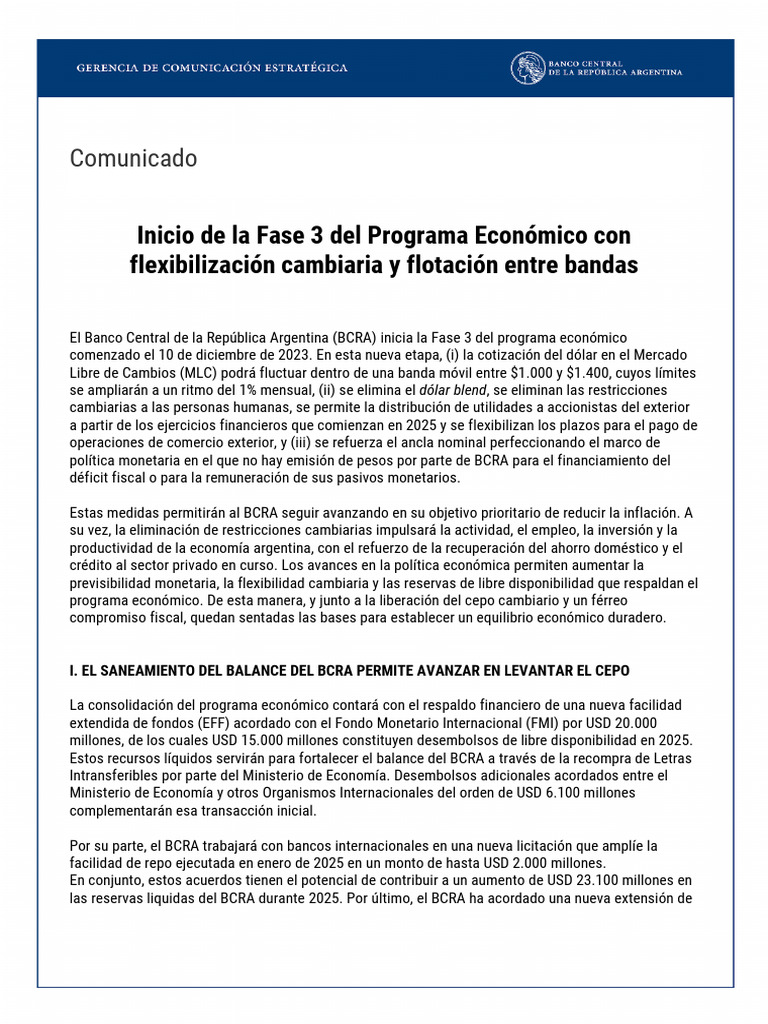 Inicio Fase 3 Programa Económico Con El FMI | PDF | La política ...