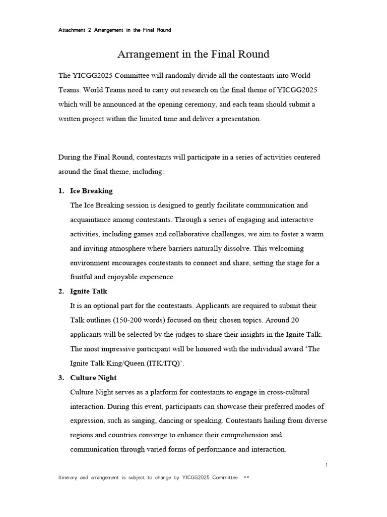 YICGG2025 Final Round Overview | PDF | Communication | Human Communication