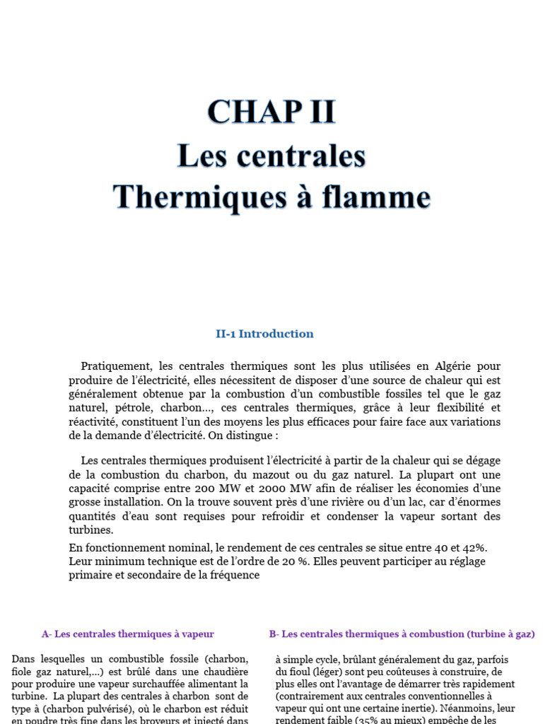 Fonctionnement des centrales thermiques à flamme | PDF | Centrale ...