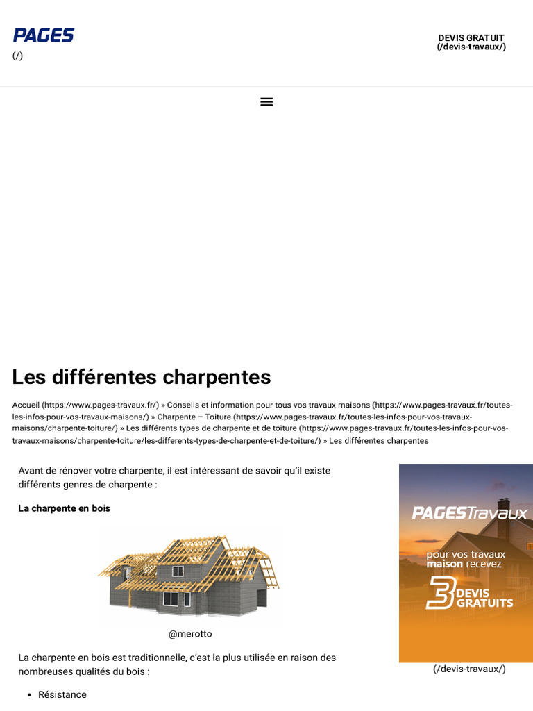 Types de charpentes expliqués | PDF | Bois (matériau de construction ...