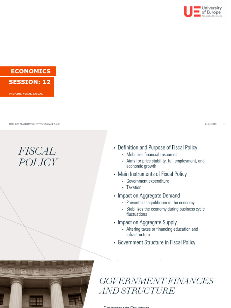 Fiscal Policy Overview and Impacts | PDF | Fiscal Policy | Government ...