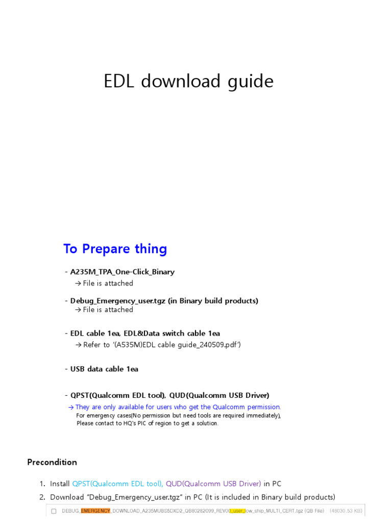 EDL Download and Setup Guide | PDF