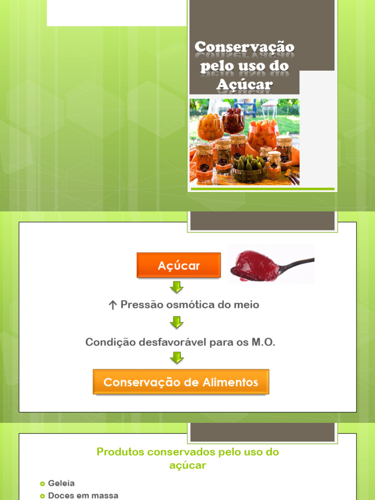 Conservação de Alimentos com Açúcar | PDF | Fermentação | Açúcar