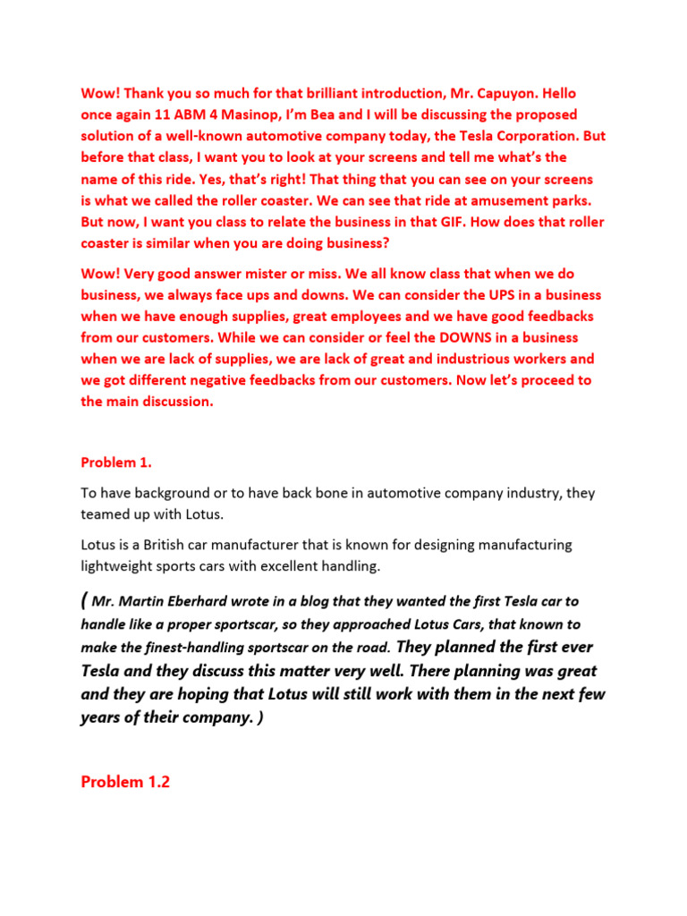 Tesla's Innovative Solutions Explained | PDF | Elon Musk | Hybrid Vehicle