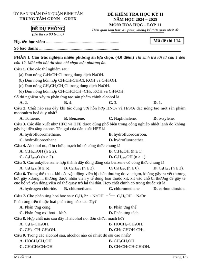 24-25. Hoa11 - HKII - Ma de 114 | PDF
