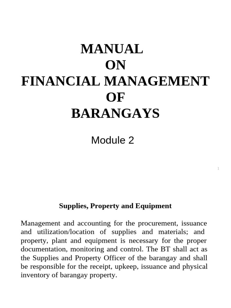 Barangay Financial Management Guide Pdf Inventory Expense