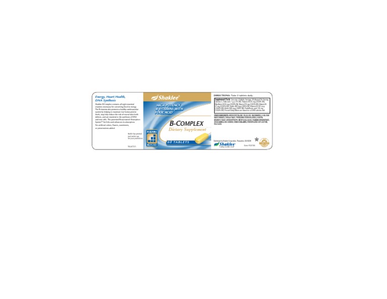 Label - B-Complex | PDF | Dietetics | Vitamin